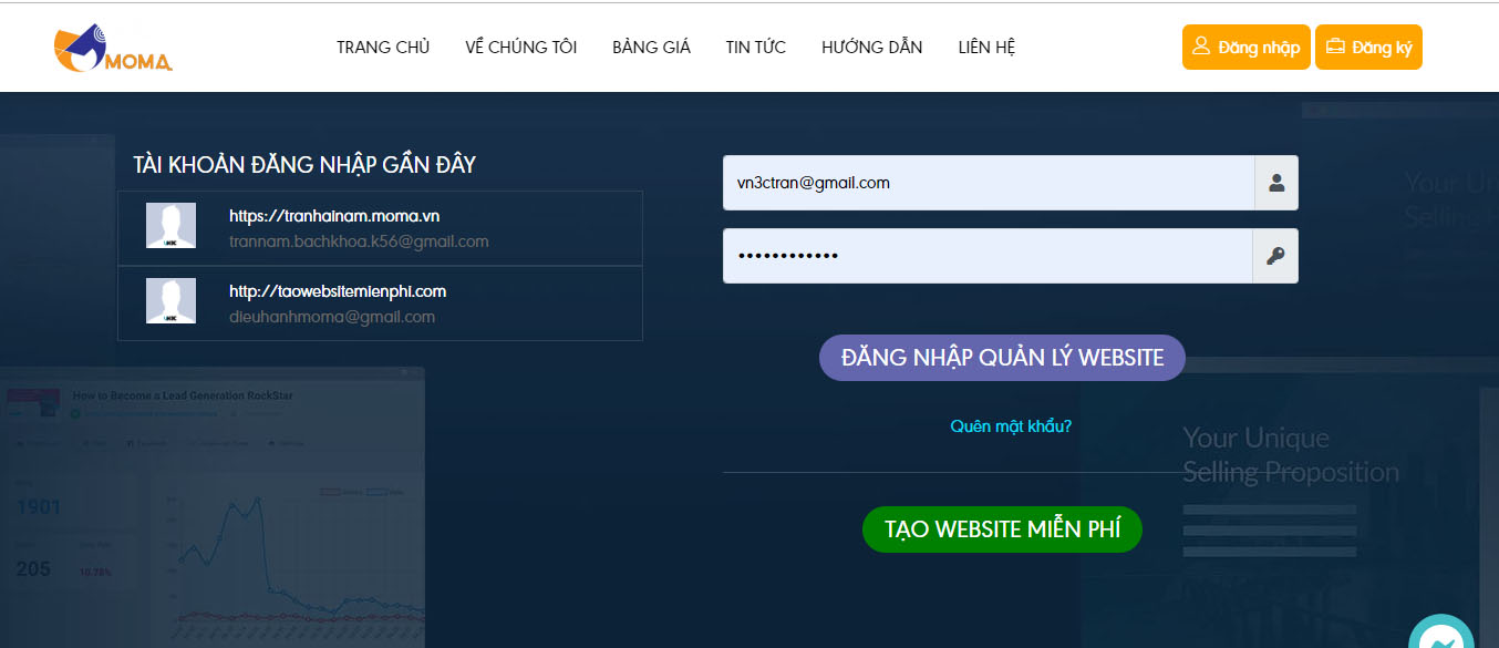 tạo website bán hàng miễn phí